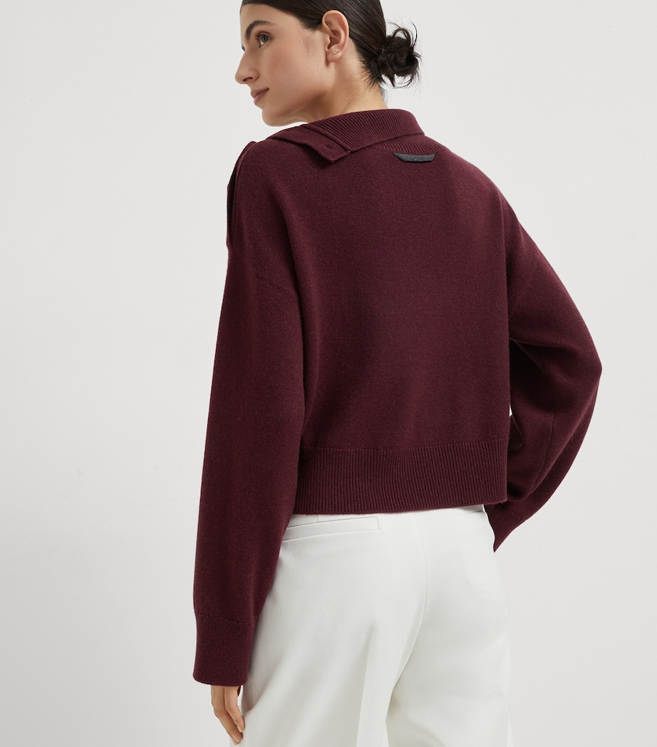 Cashmere Cropped High-Neck Sweater C9663 Image 3