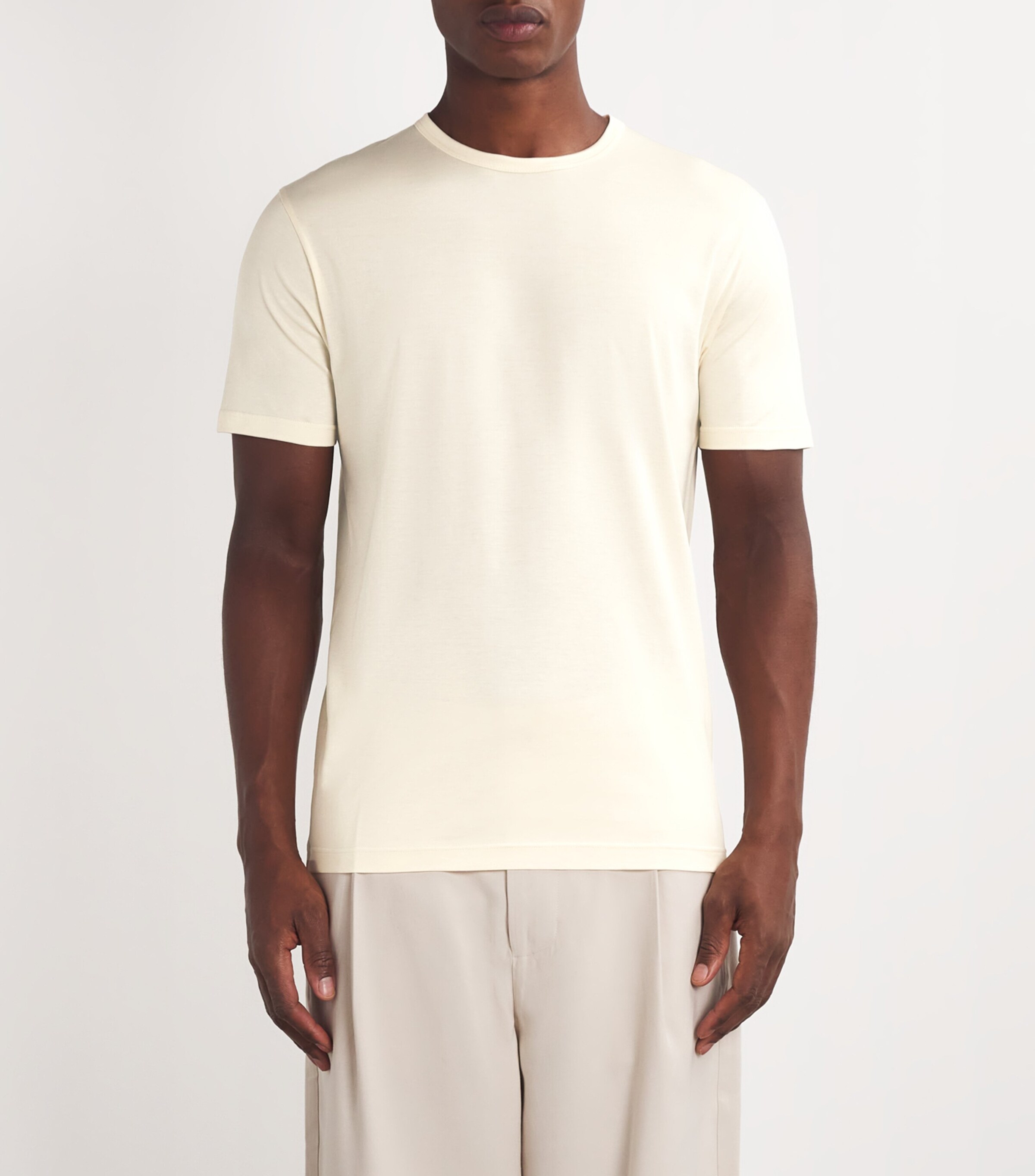 Sunspel Mens Supima Cotton T-Shirt Nuab/undyed Image 3