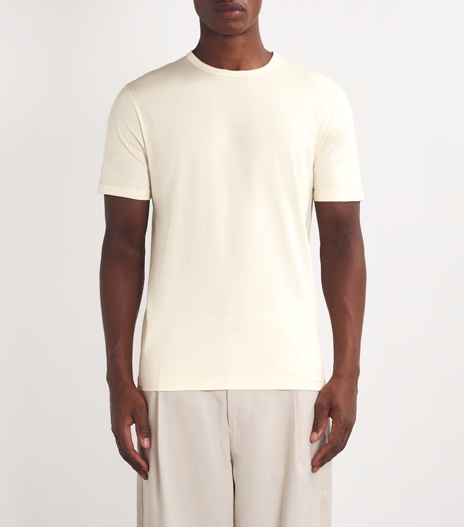 Sunspel Mens Supima Cotton T-Shirt Nuab/undyed Image 3