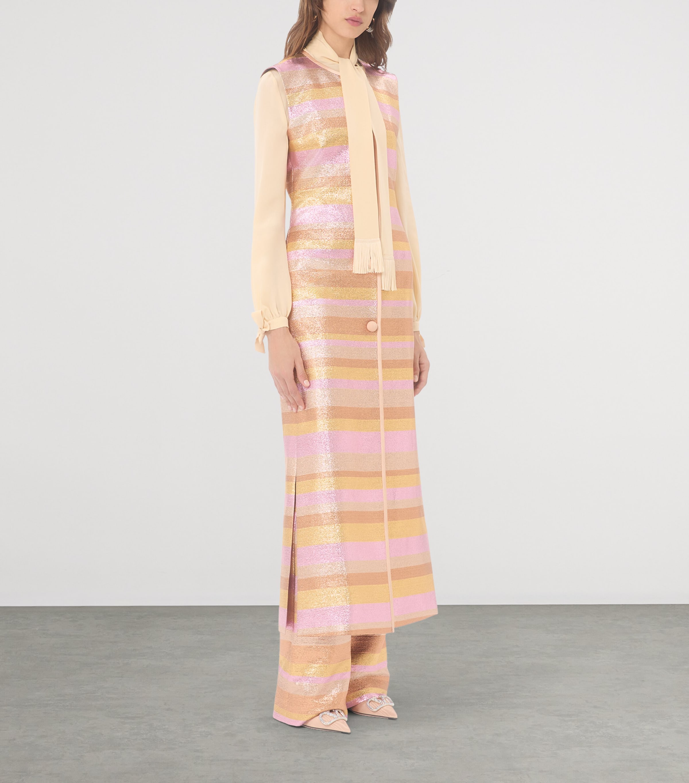 Valentino Womens Metallic Stripe Vest Image 5