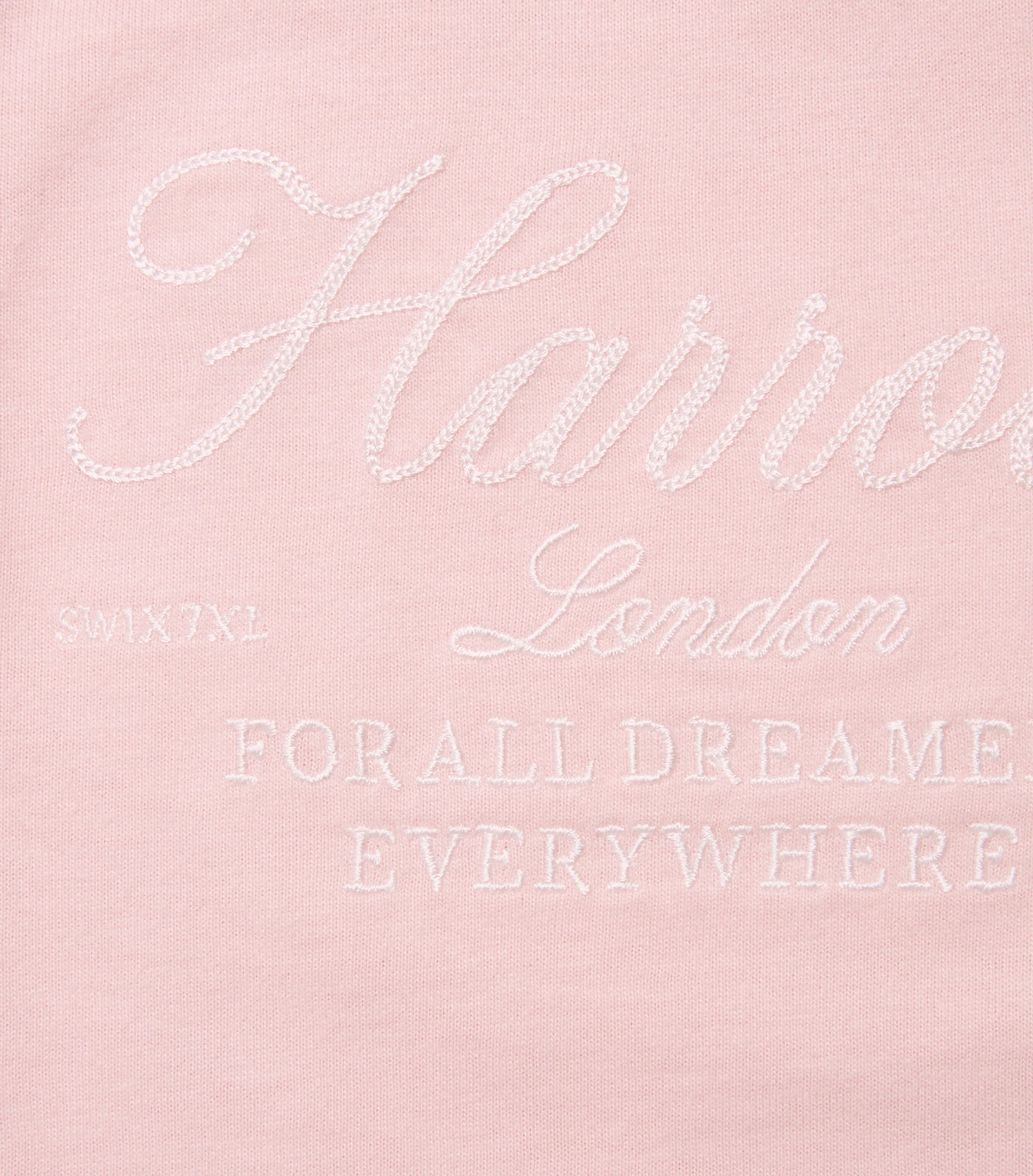 Harrods Cotton Logo T-Shirt (0-18 Months) Pink/ivory Image 3