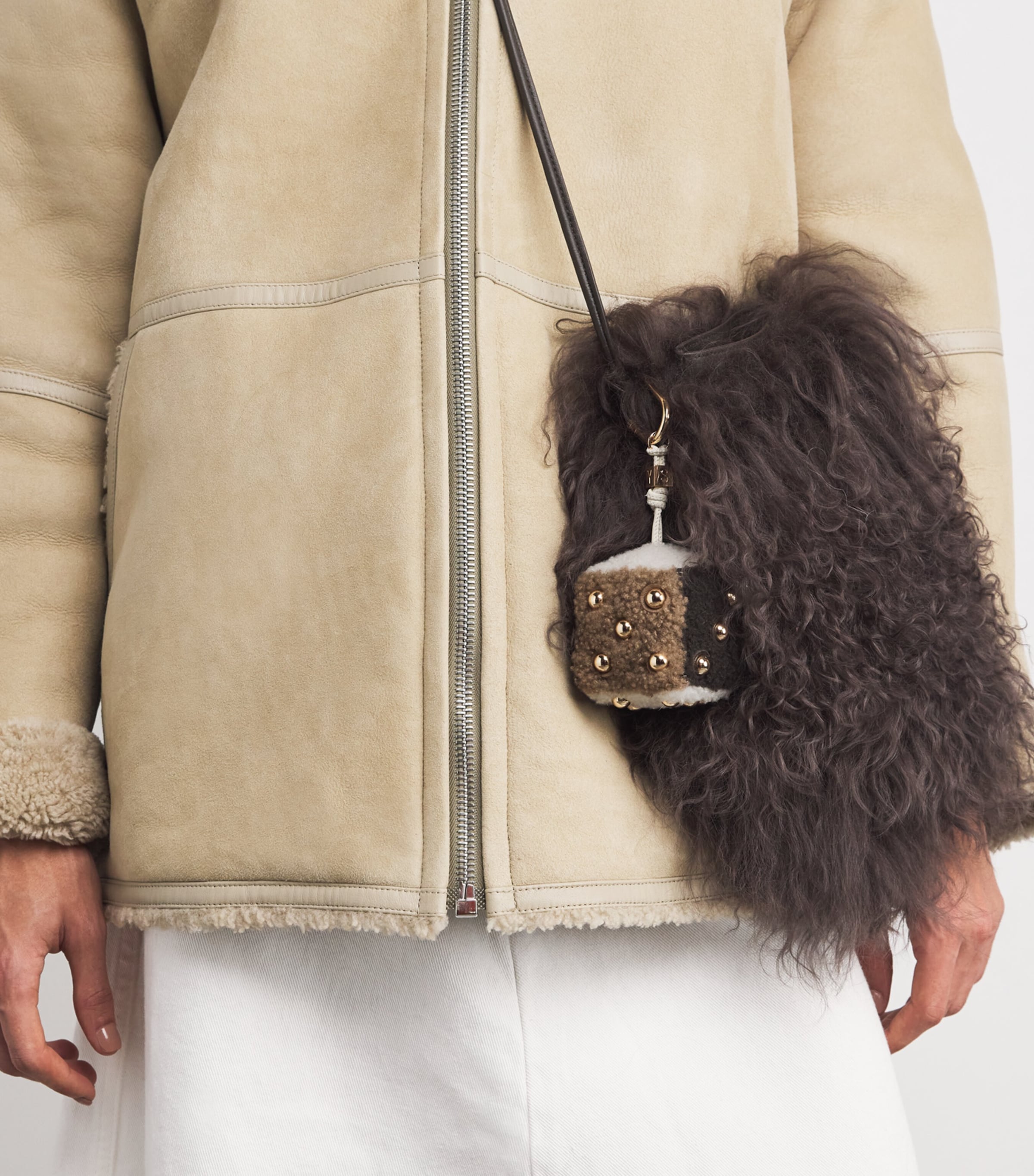 Merino Shearling Dice Keyring B3255 Image 2