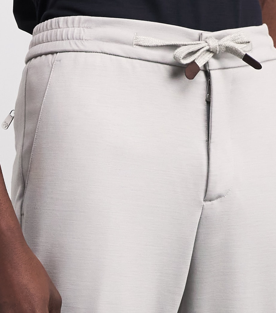 Marco Pescarolo Mens Virgin Wool Drawstring Trousers Light Grey Image 6