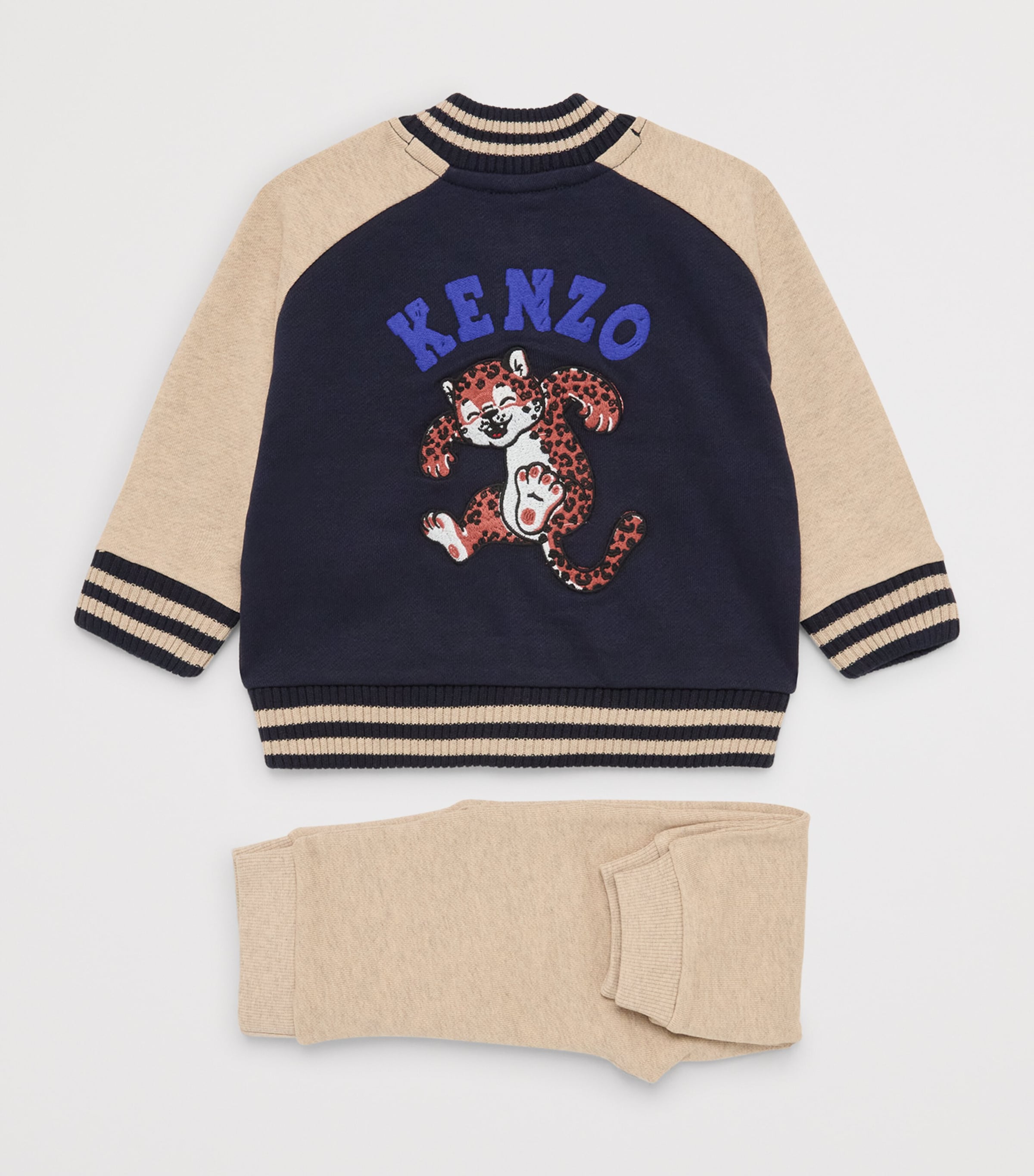 Kenzo Kids Tiger Jacket and Trousers Set (6 Months-4 Years) Stone Image 2