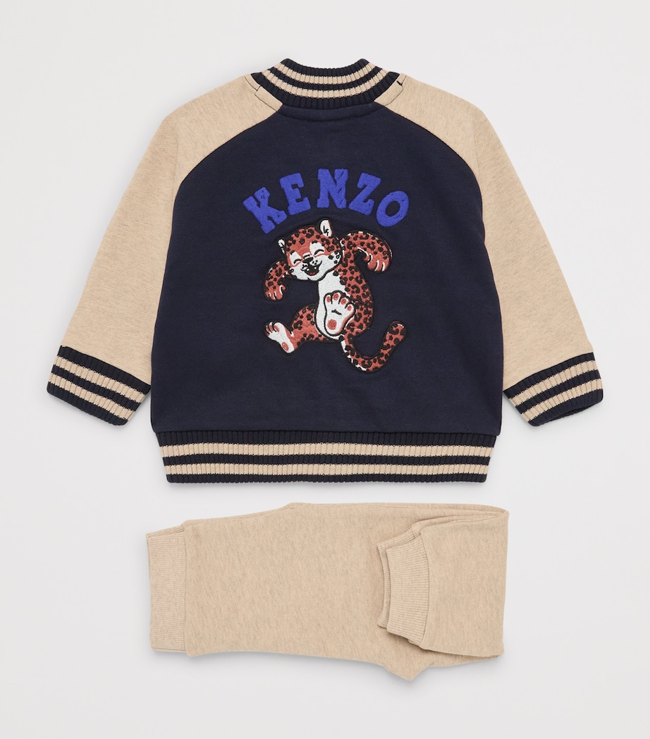 Kenzo Kids Tiger Jacket and Trousers Set (6 Months-4 Years) Stone Image 2