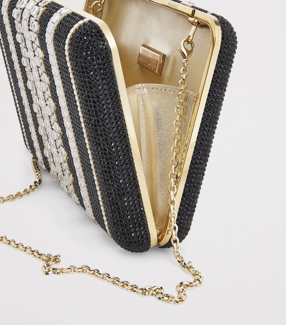 Crystal Lattice Slim Slide Clutch Bag CJTMT SILVER JET MLT Image 6