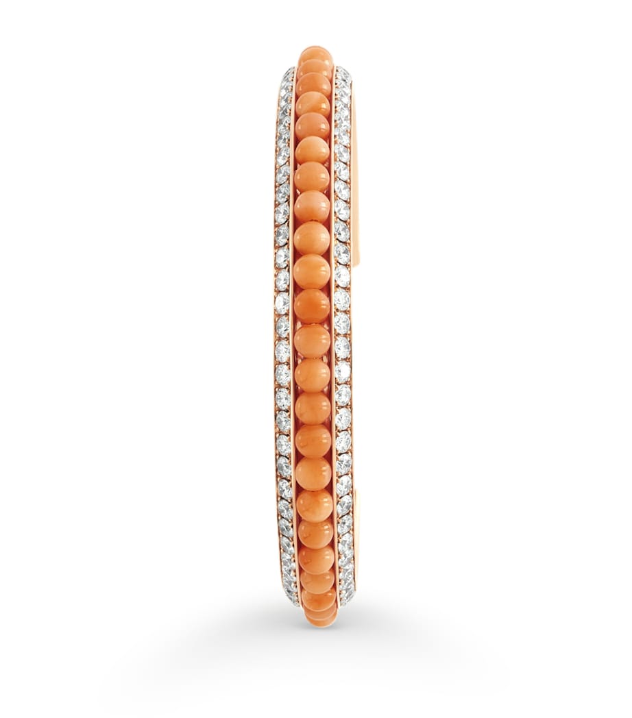 Rose Gold and Diamond Pearl Rose Bangle MULTI Image 3