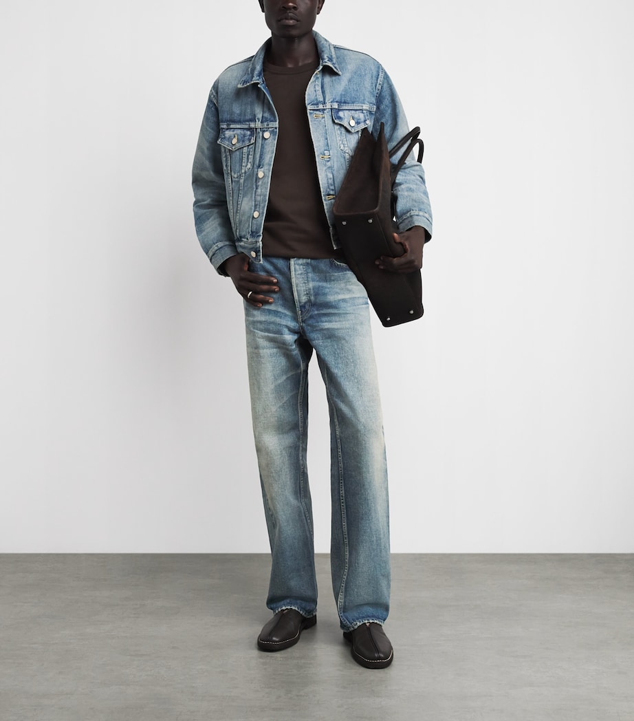 Fear Of God Mens Faded Straight Jeans Vintage Indigo Image 2
