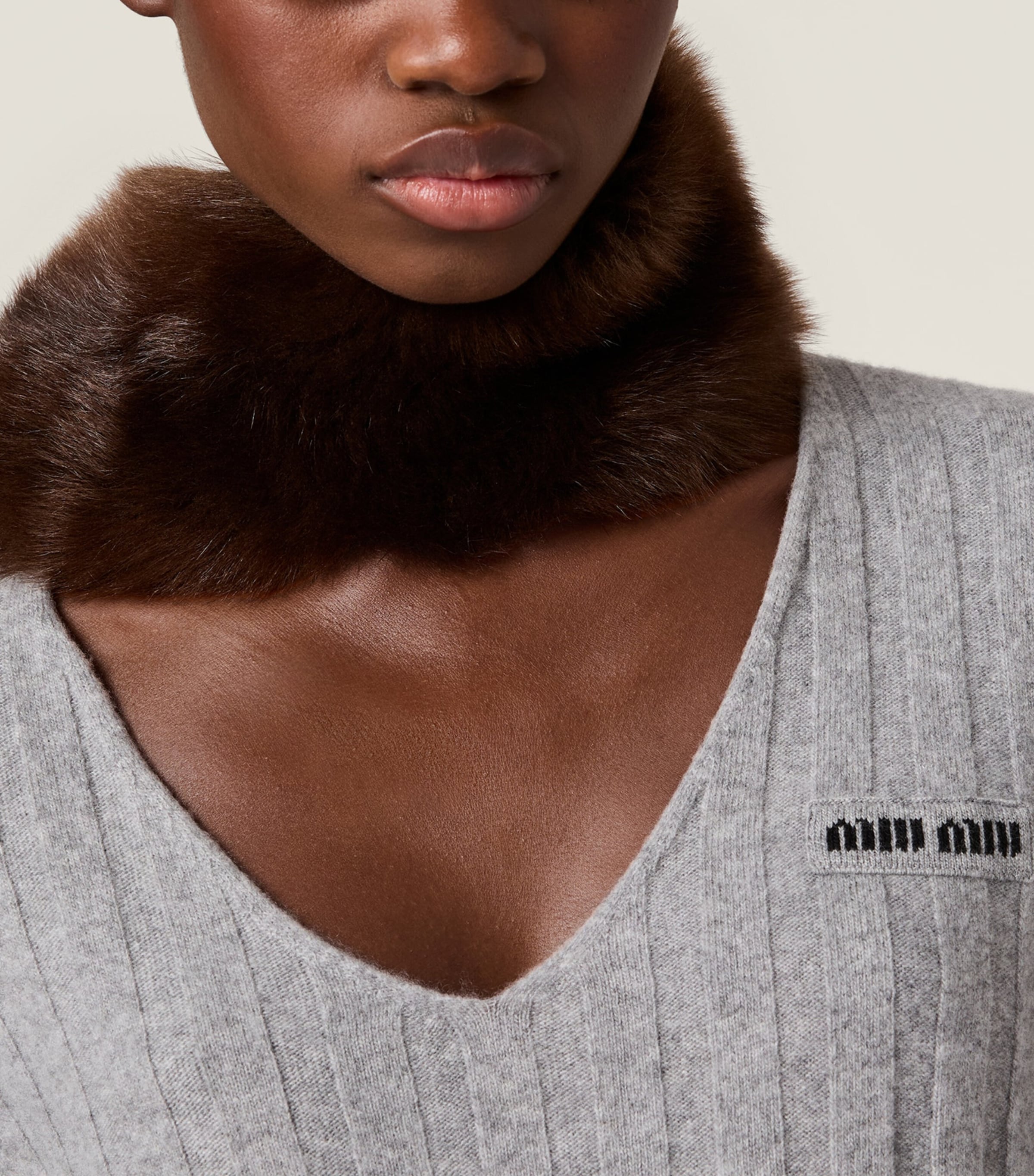 Wool-Cashmere Ribbed Oversized Sweater F0031 Image 4