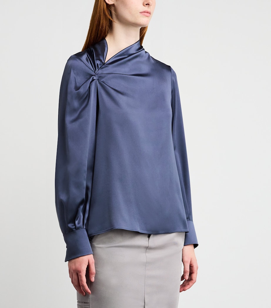 Silk Wrap Shirt DARK GREY Image 3