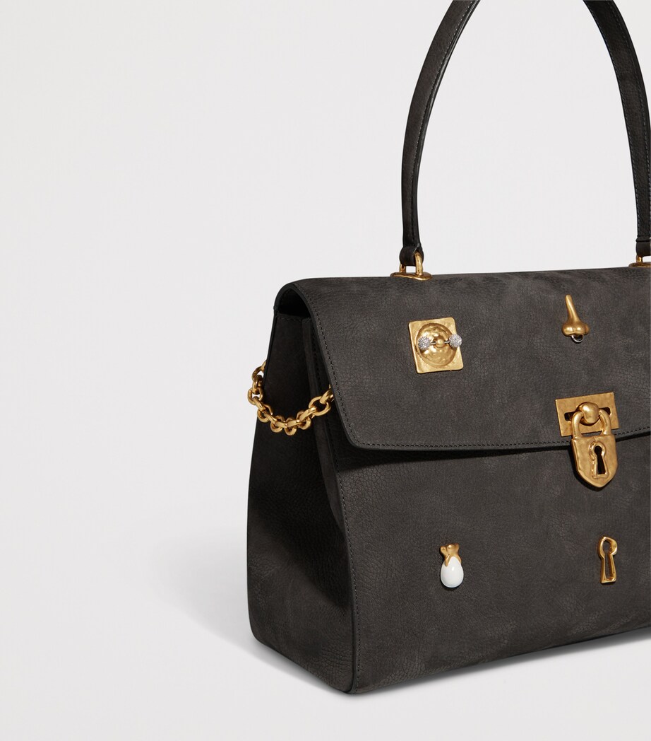 Schiaparelli Leather Secret Bijoux Top-Handle Bag Dark Grey Image 7