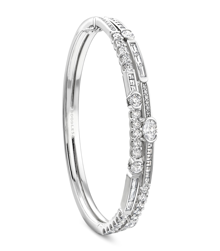 Boodles Platinum and Diamond Play of Light Bangle Platinum Image 1
