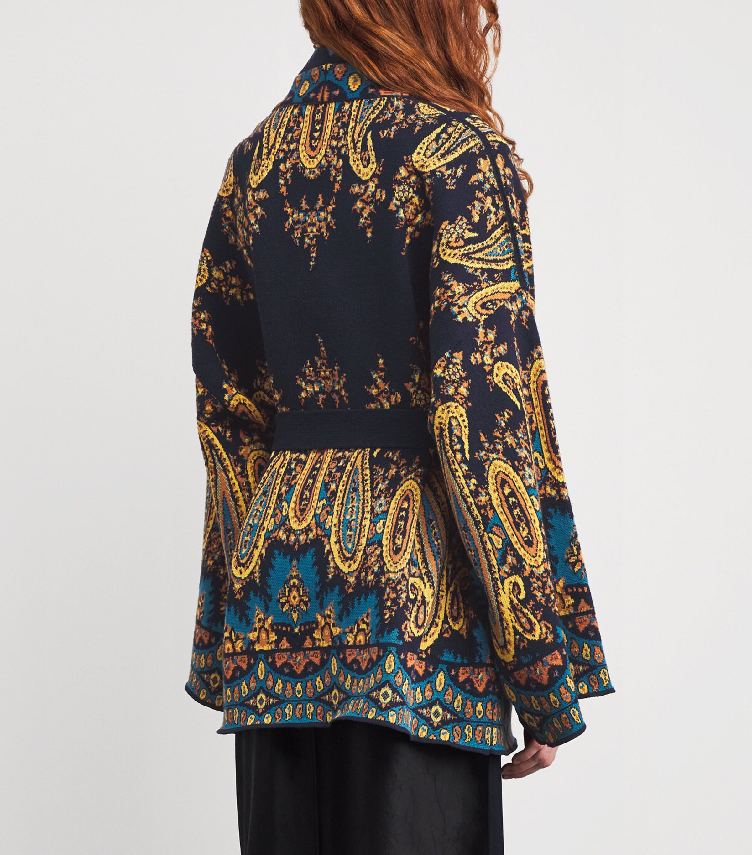 Etro Womens Jacquard Paisley Wrap Cardigan Image 4