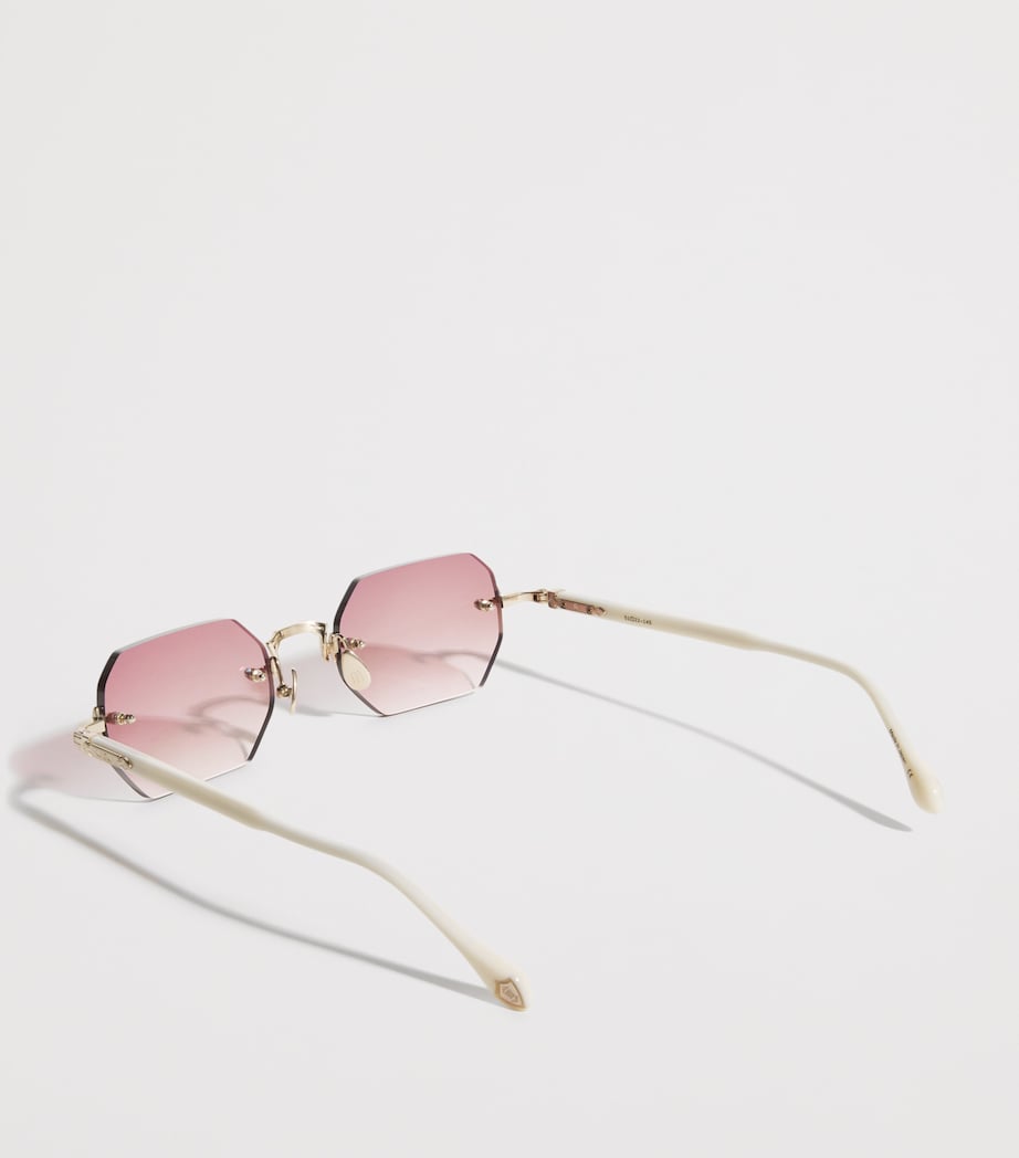 Matsuda M5010 Octagonal Sunglasses Brshd Gld Mlk Wt Ros Image 3