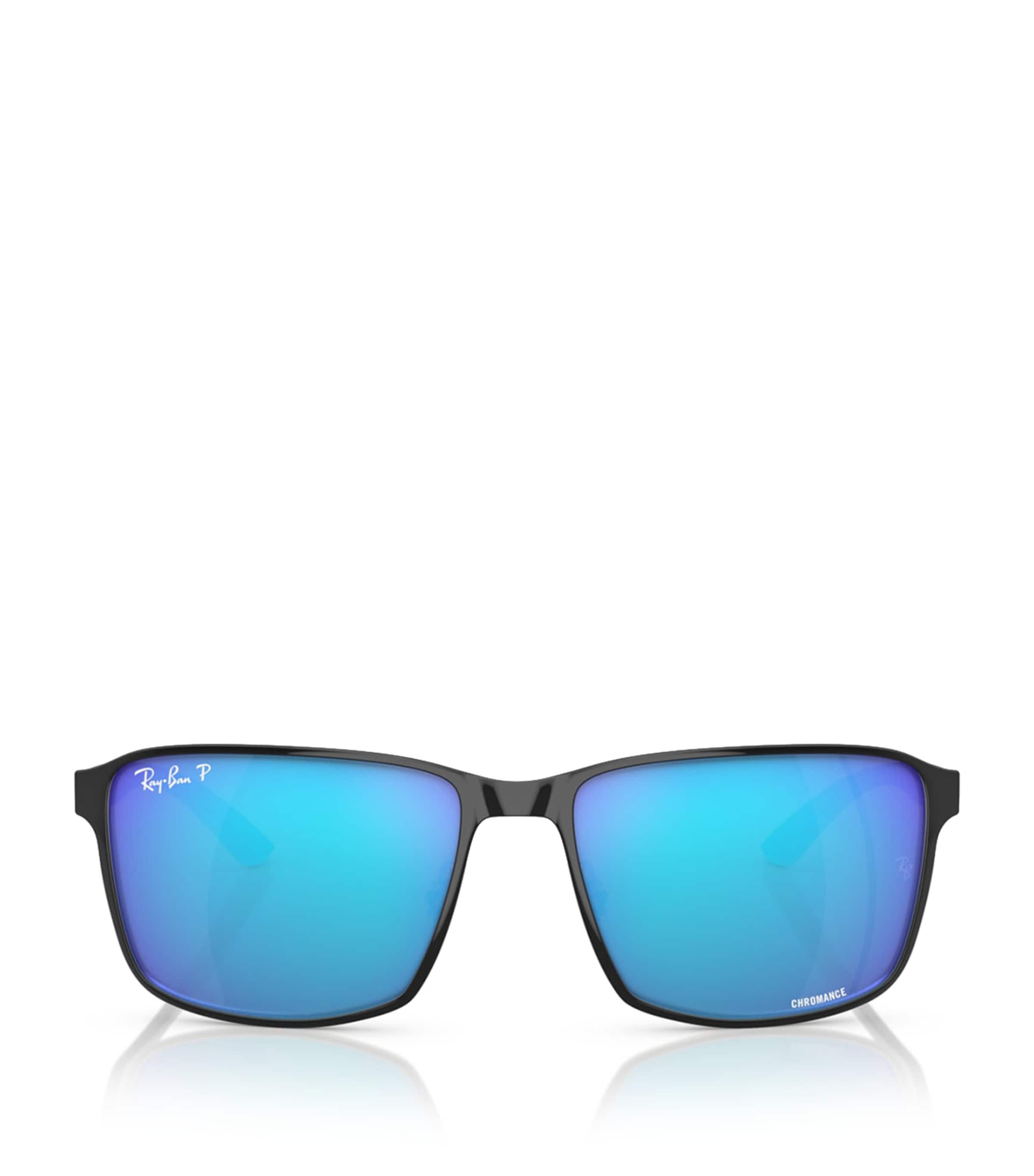 Ray Ban Ray-ban Womens Black Rb3721ch Chromance Square-frame Metal Sunglasses In Black