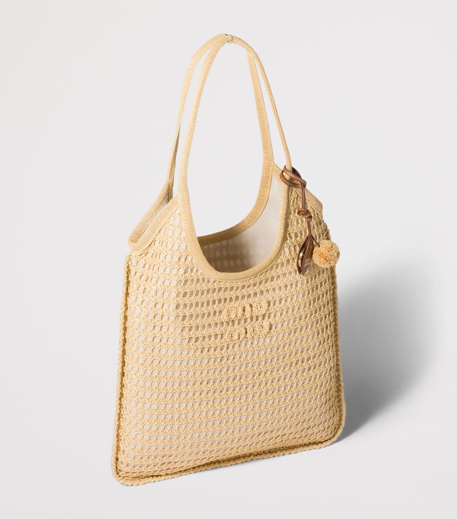Miu Miu Crochet Ivy Cross-Body Bag Neutral Image 2