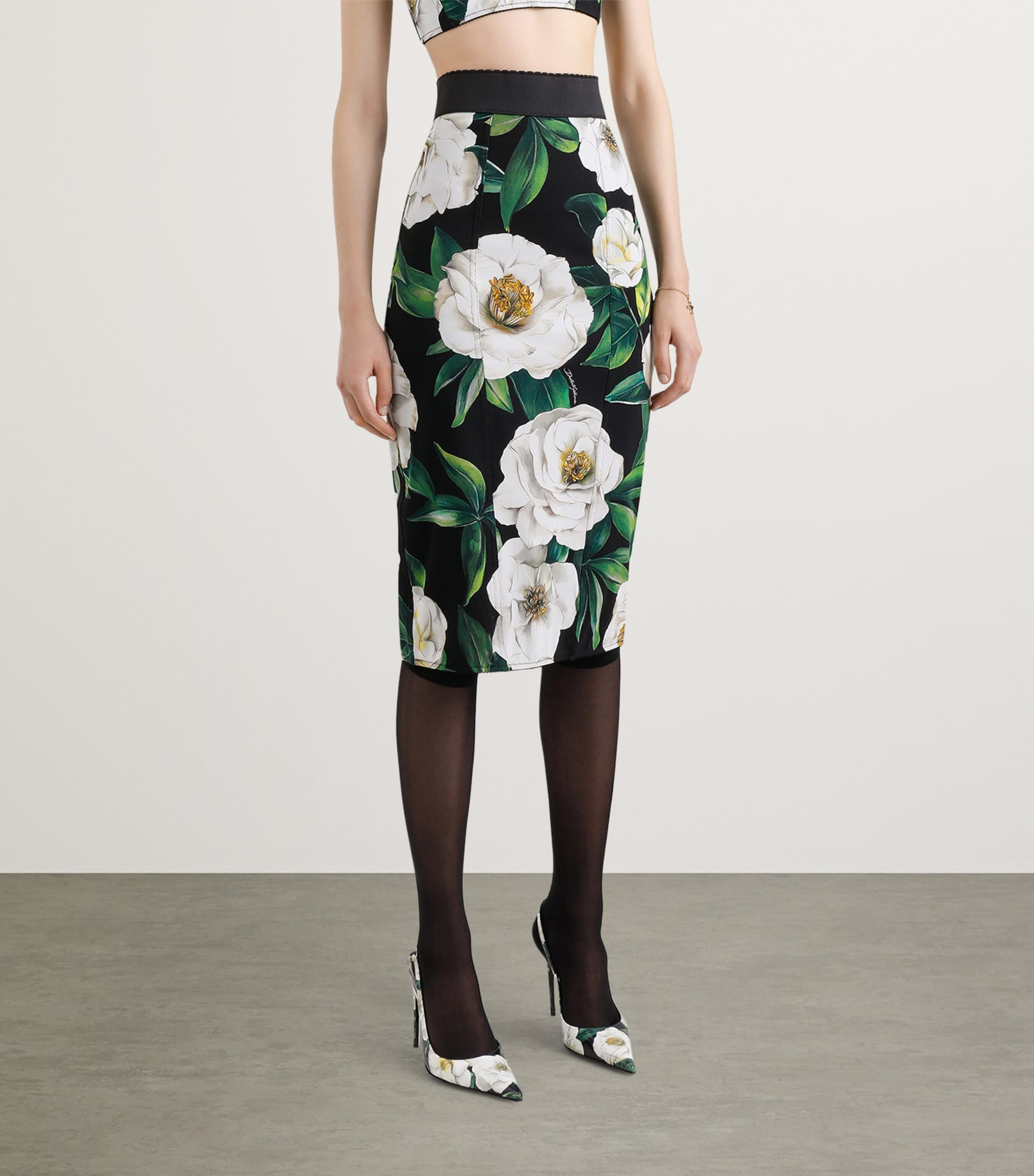 Floral Print Midi Skirt HN5JB-GARDENIA F.NER Image 3