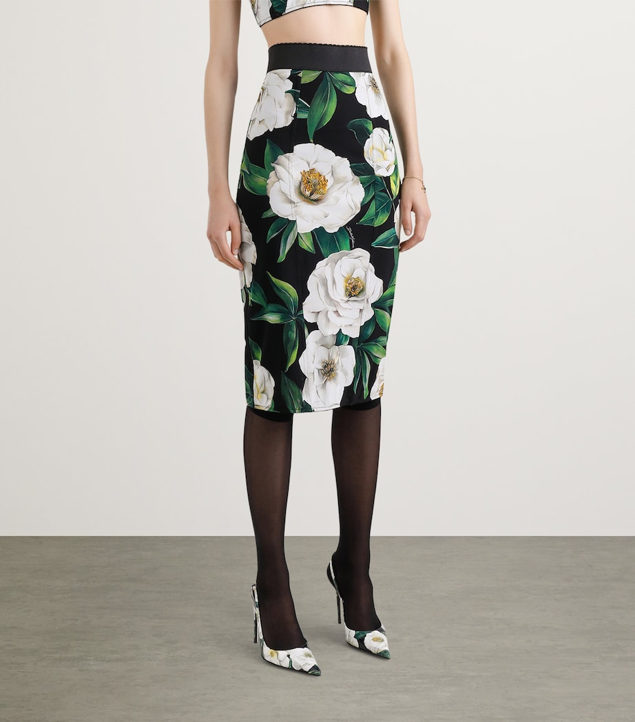 Floral Print Midi Skirt HN5JB-GARDENIA F.NER Image 3