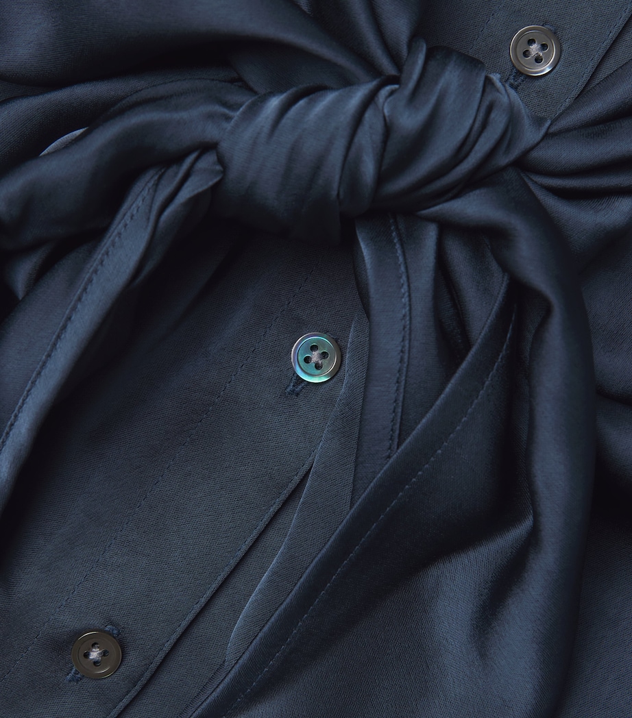 Satin Midi Shirt Dress NORFOLK BLUE Image 5