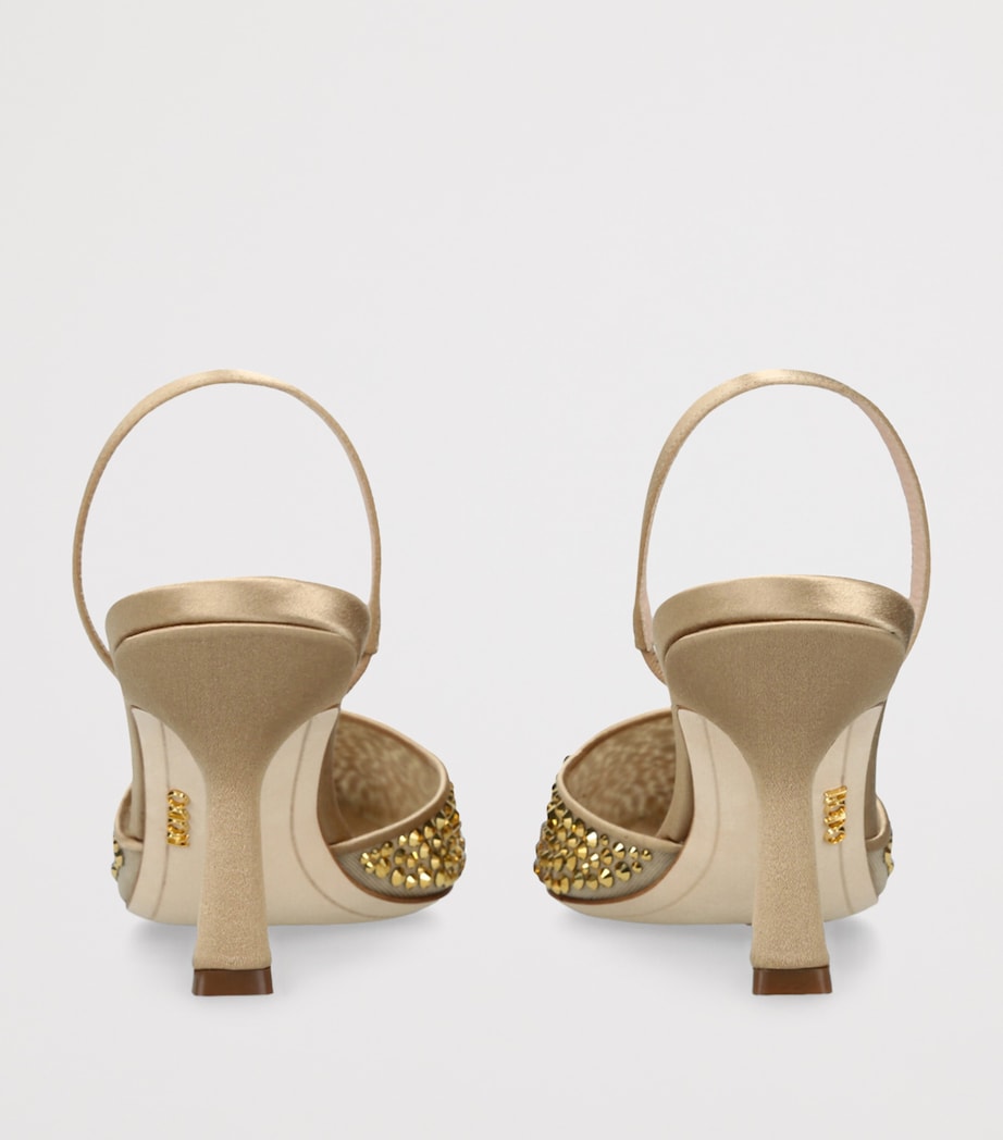Rodo Rhinestone Embellished Assia Slingback Pumps 80 Champagne Image 2