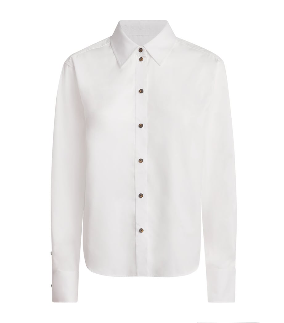ME+EM Womens Cotton-Blend Perfectly Proportioned Shirt White Image 1