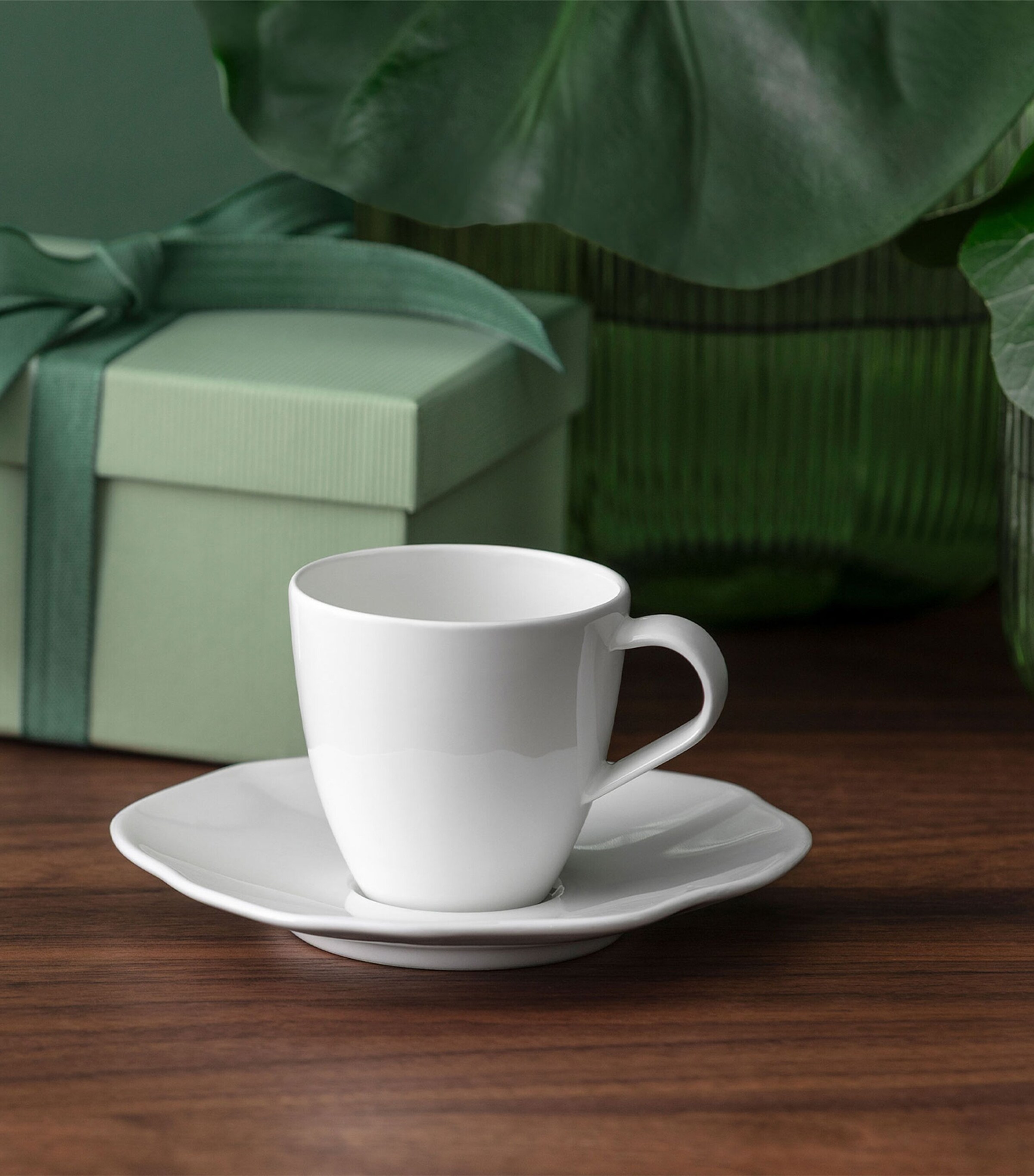Villeroy & Boch Pura Espresso Cup Saucer White Image 3
