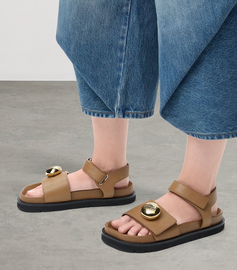 Leather Pebble Fussbett Sandals OAK Image 4