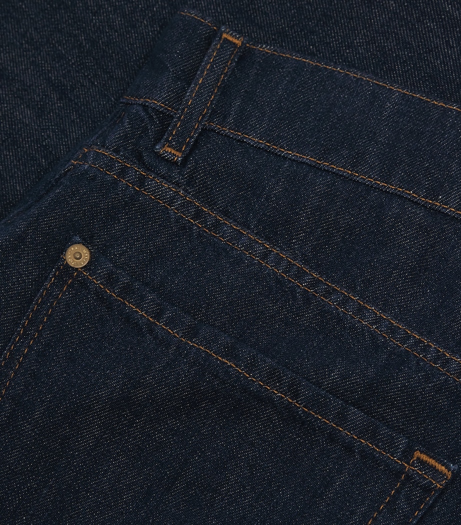 7 For All Mankind Mens Cotton-Linen Straight Jeans Blue Image 5