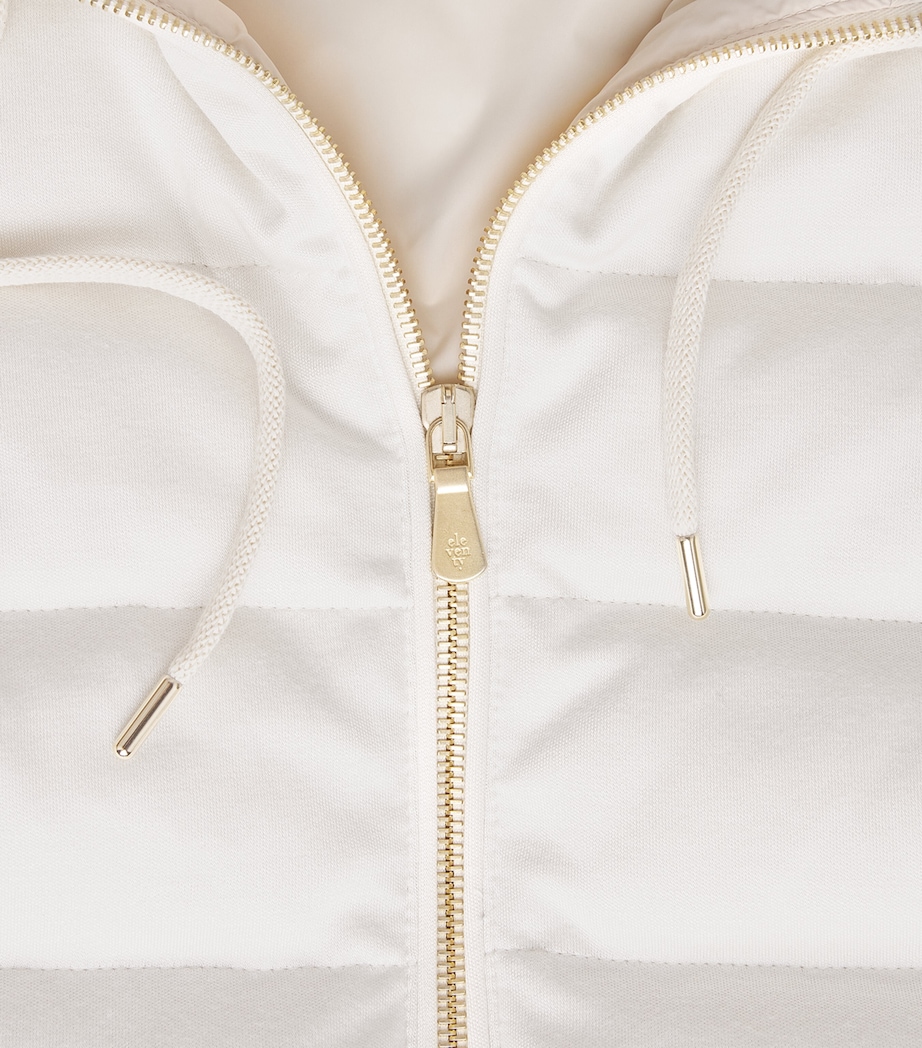 Eleventy Womens Cotton-Blend Hooded Gilet Avorio Image 6