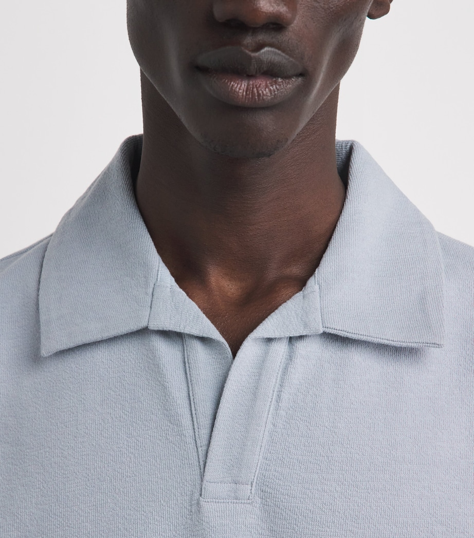 Wax London Mens Organic Cotton Atwood Polo Shirt Blue Image 3
