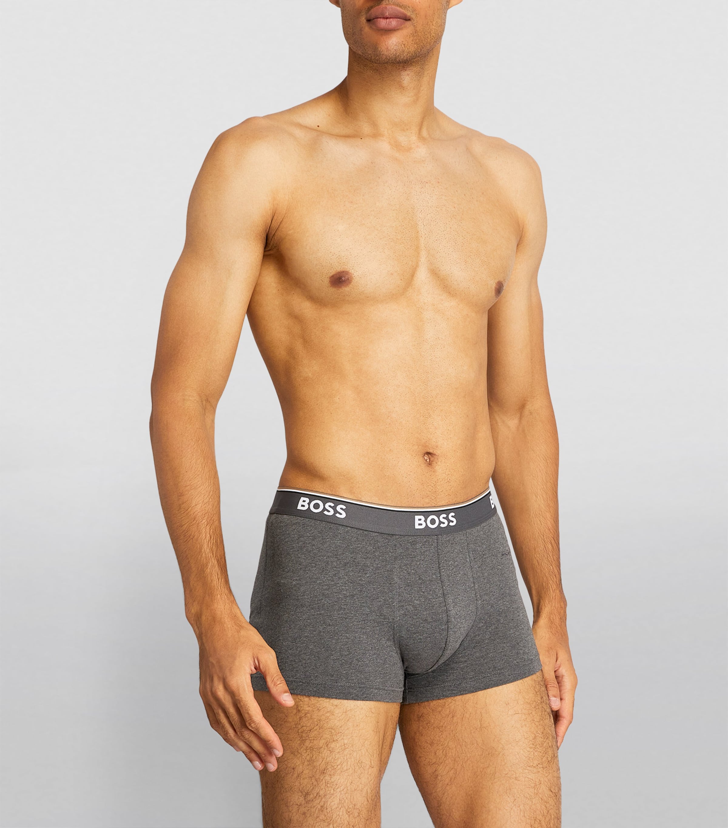 Stretch-Cotton Logo Trunks (Pack of 3) 061/GREY MULTI Image 2