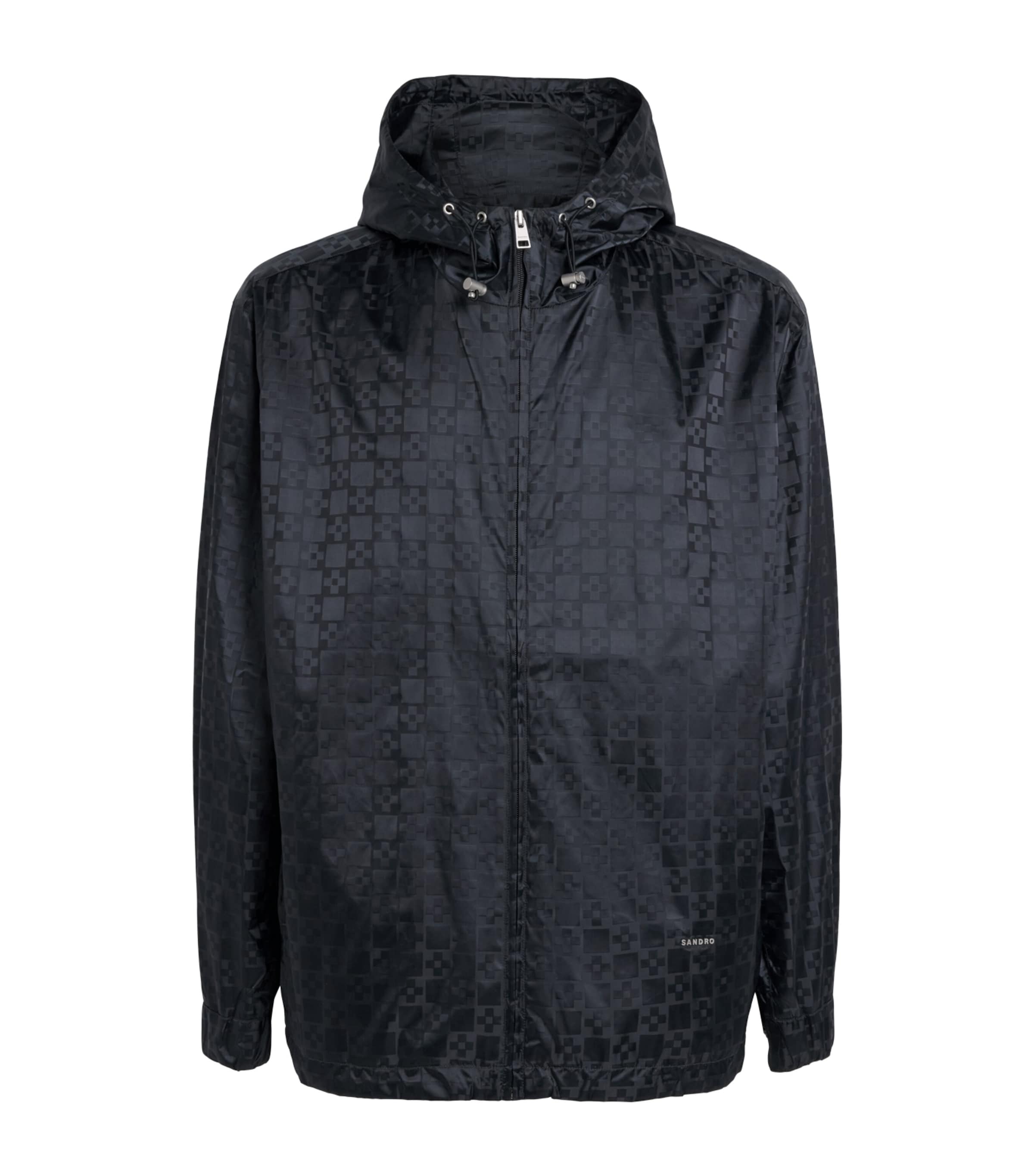 Sandro Paris Mens Technical Fabric Jacquard Jacket Dark Grey Image 1