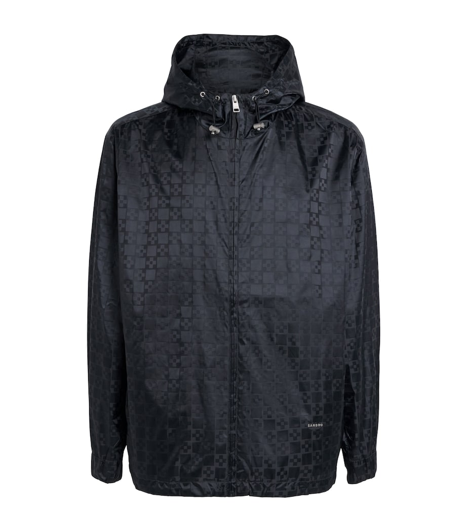 Sandro Paris Mens Technical Fabric Jacquard Jacket Dark Grey Image 1