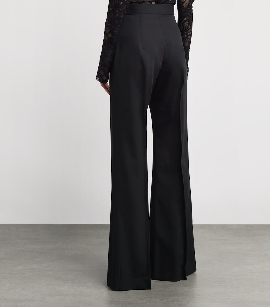Virgin Wool Wide-Leg Trousers BLACK Image 4