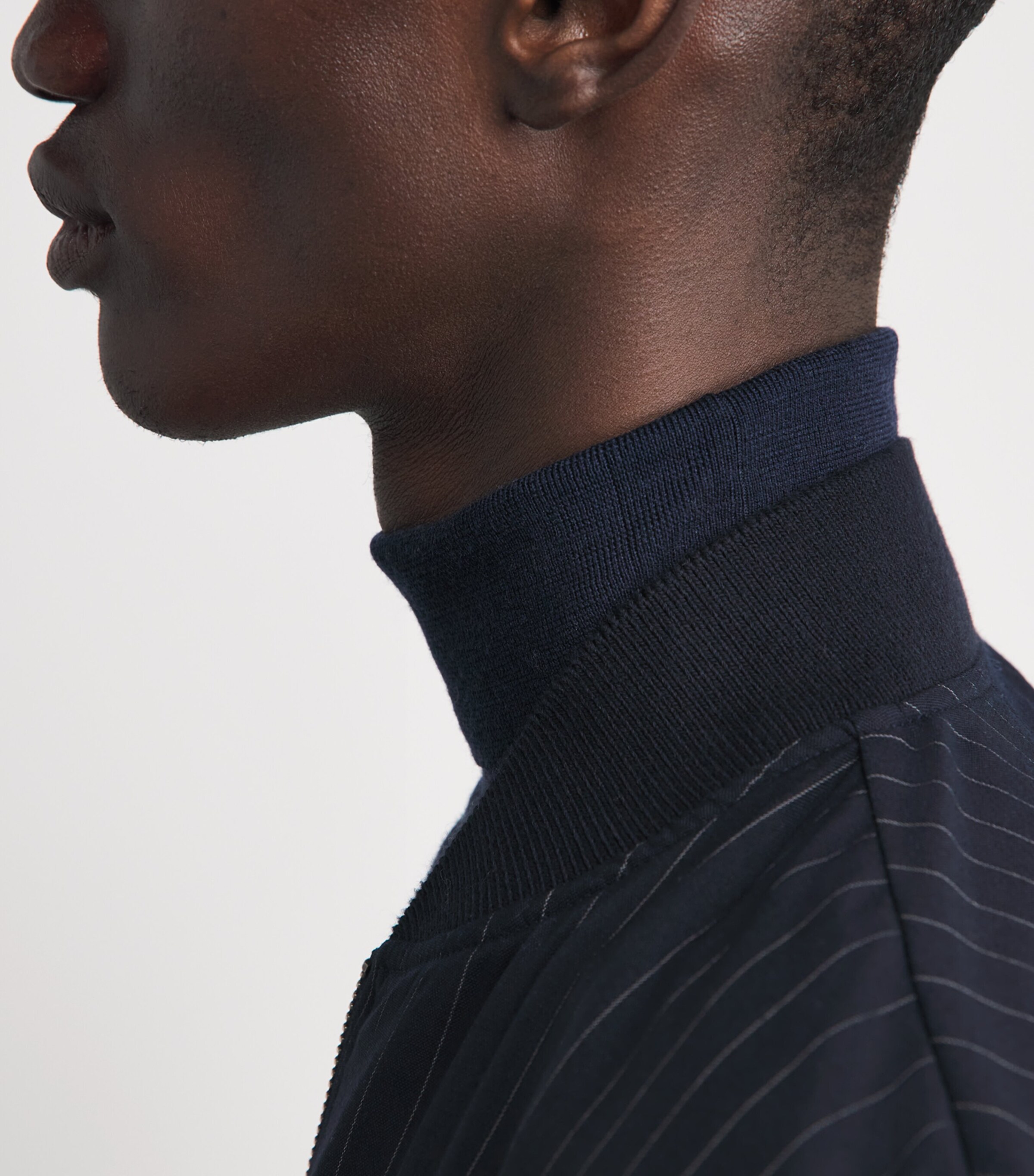 Alan Scott Mens Superfine Merino Wool Rollneck Sweater Midnight Image 3