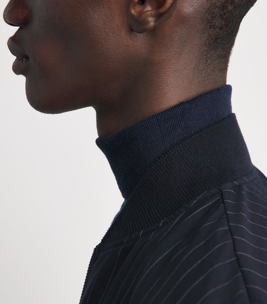 Alan Scott Mens Superfine Merino Wool Rollneck Sweater Midnight Image 3