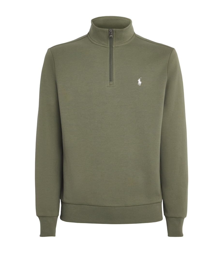 Polo Ralph Lauren Mens Cotton Quarter-Zip Sweatshirt Cruise Olive Image 1