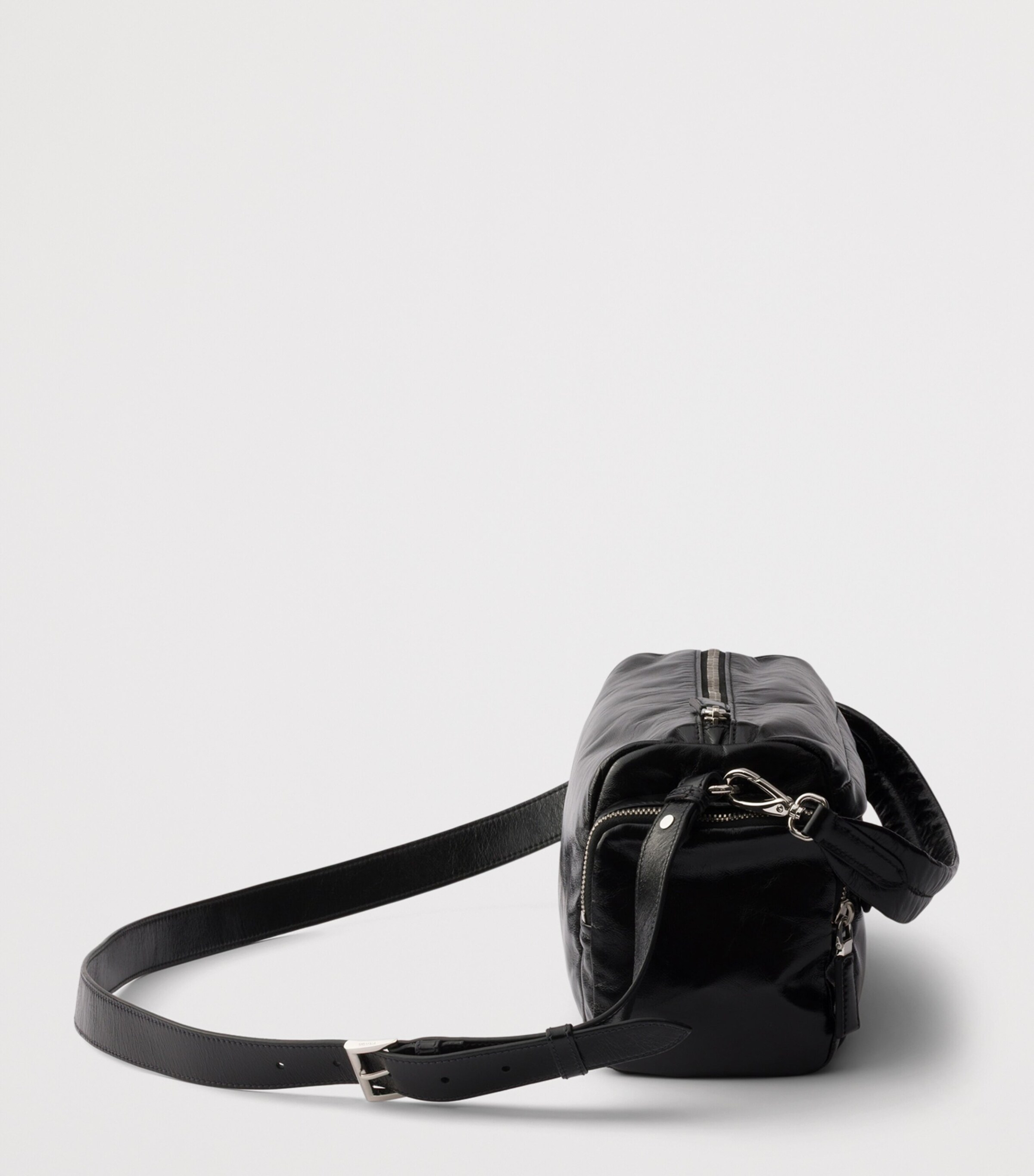 Prada Leather Rectangle Cross-Body Bag Black Image 6