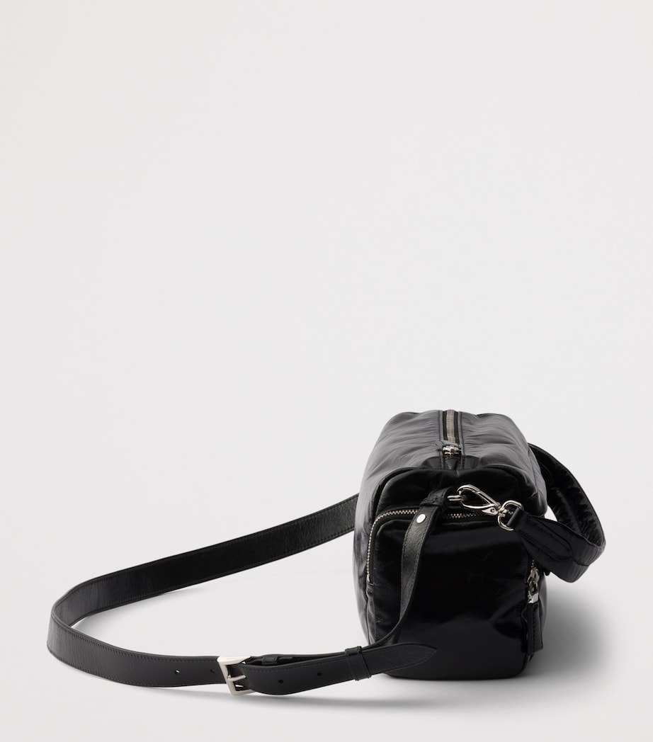 Prada Leather Rectangle Cross-Body Bag Black Image 6