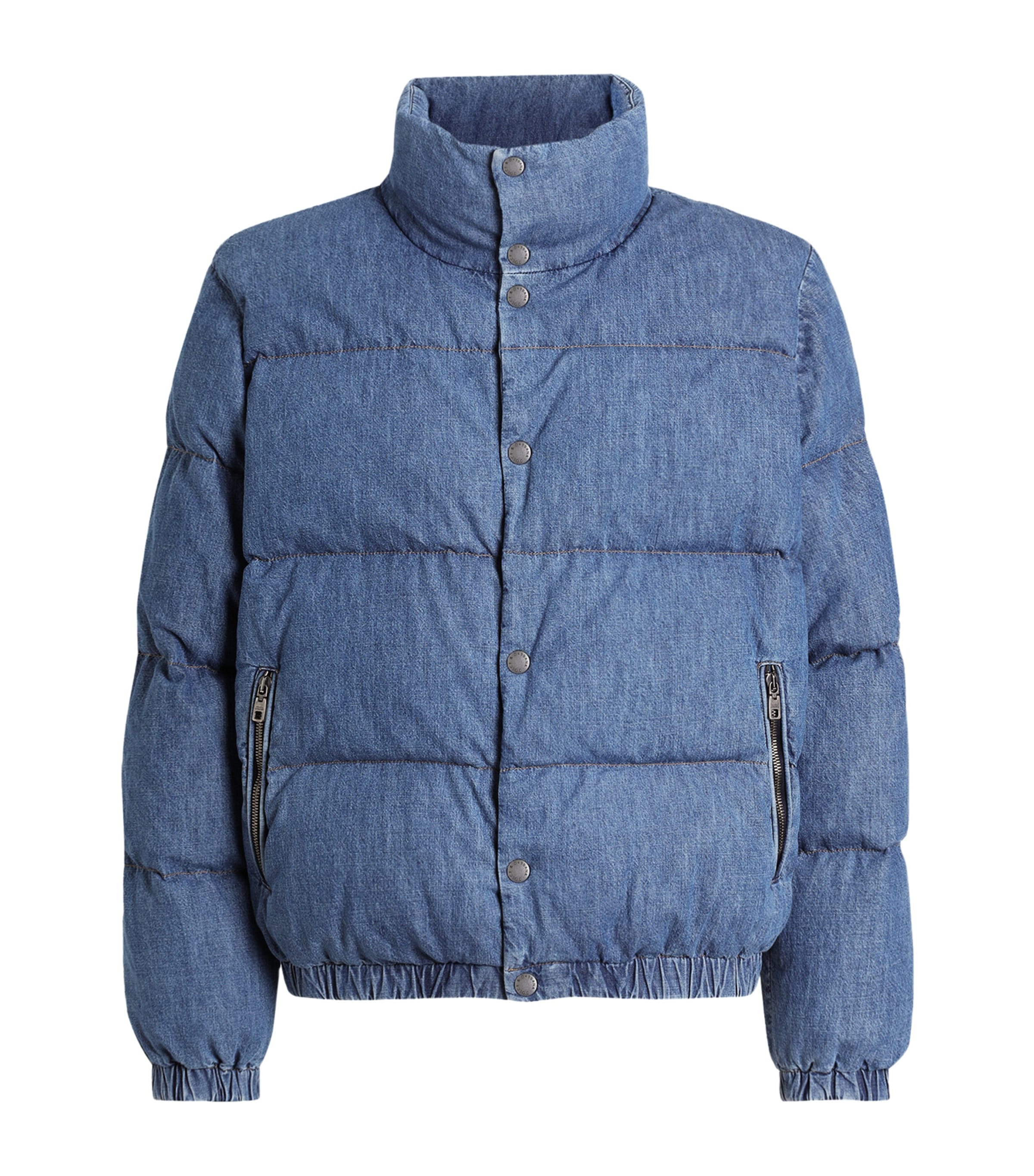 Dolce & Gabbana Puffer Jacket In Denim In Blue
