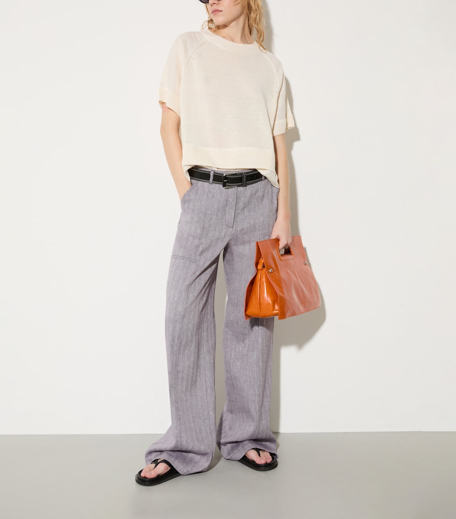 MAX&Co. Womens Linen-Blend Sweater Milk Image 4