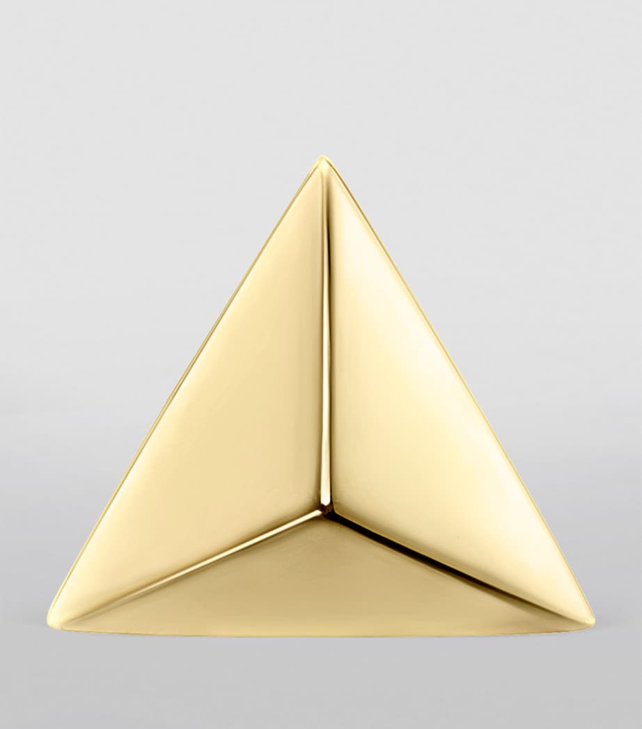Yellow Gold Faceted Triangle Threaded Stud Earring (5mm) YELLOW GOLD Image 3