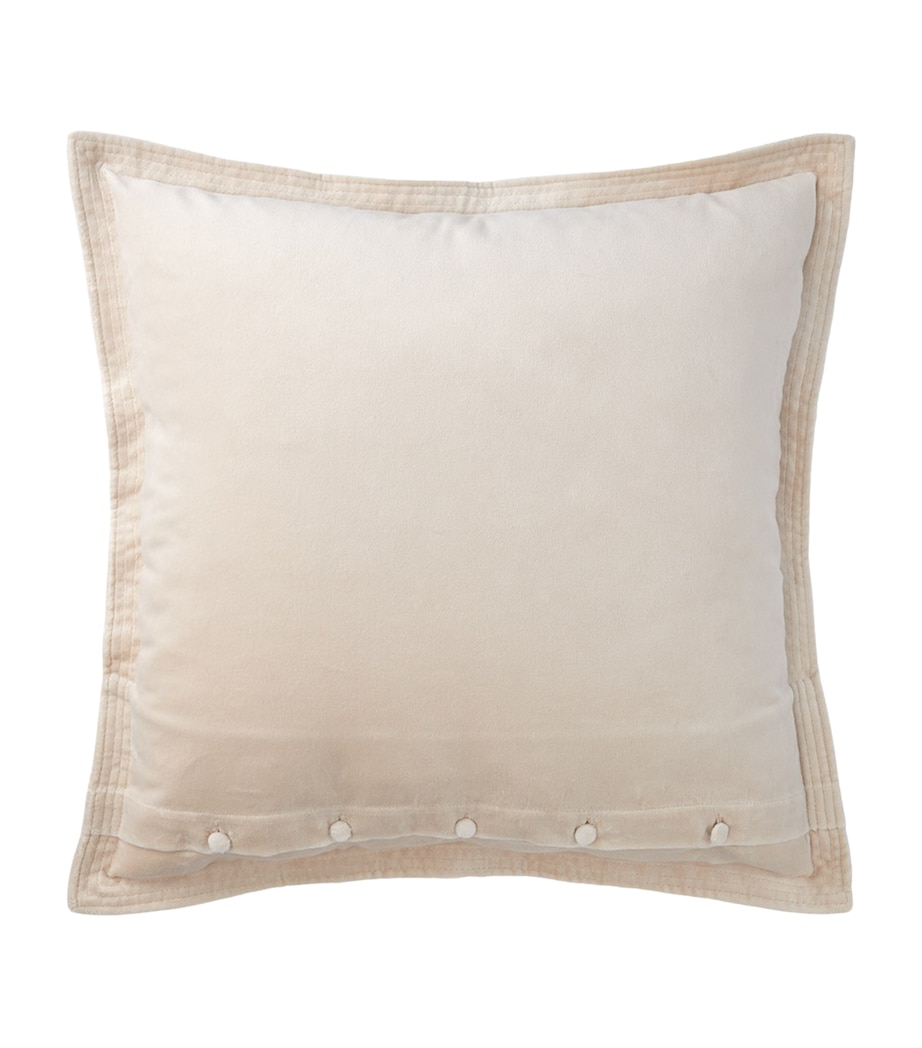 Velvet Monogram-Embroidered Cushion (50cm x 50cm) SAND Image 2