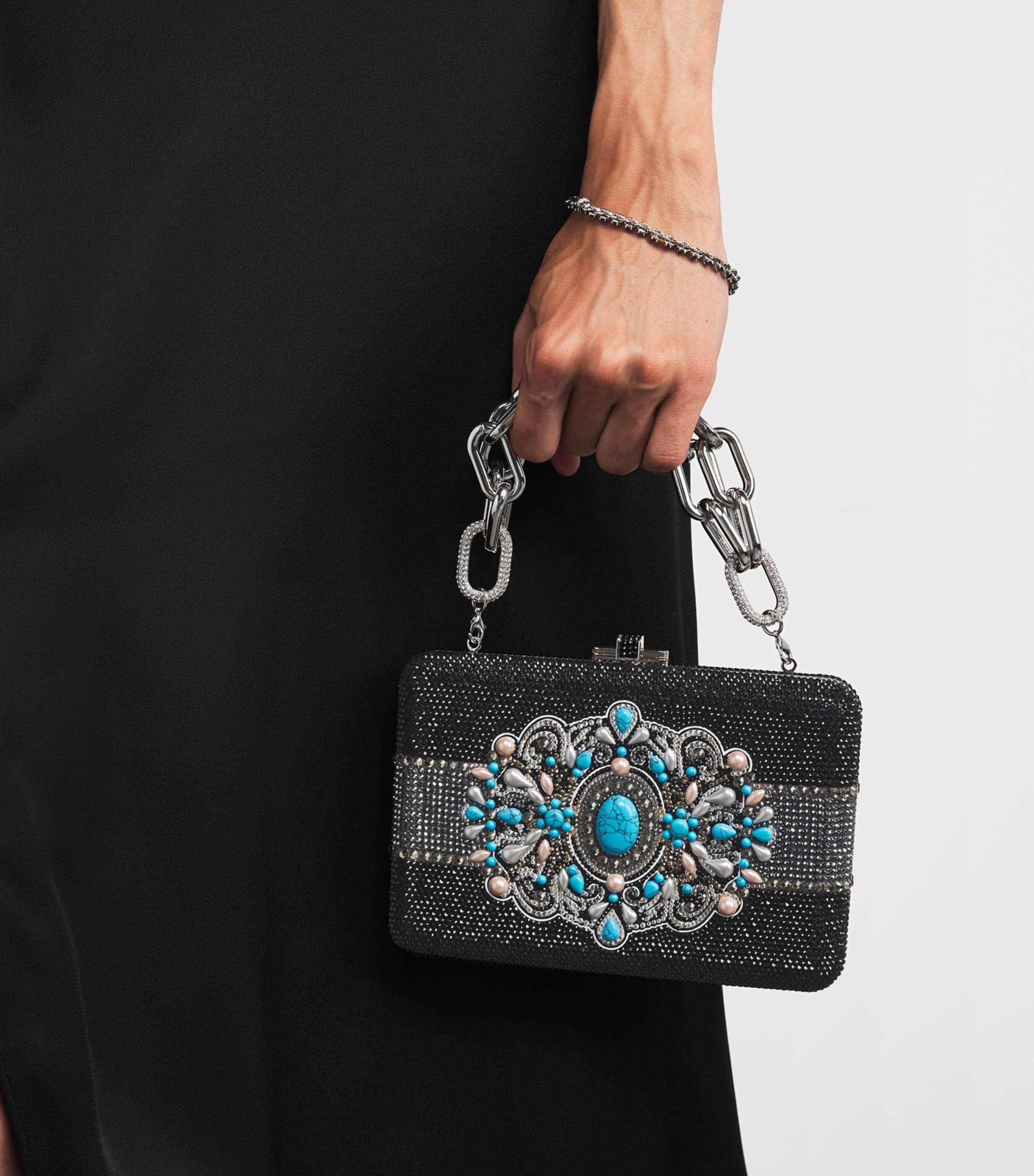 Slim Embellished Dixie Clutch Bag SJTMT JET MULTI Image 5