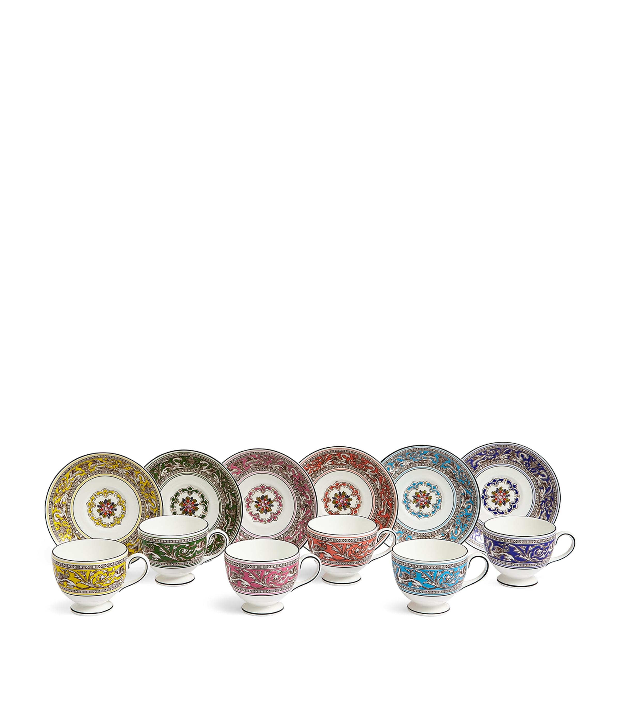 Wedgwood Set of 6 Florentine Teacups & Saucers Image 3