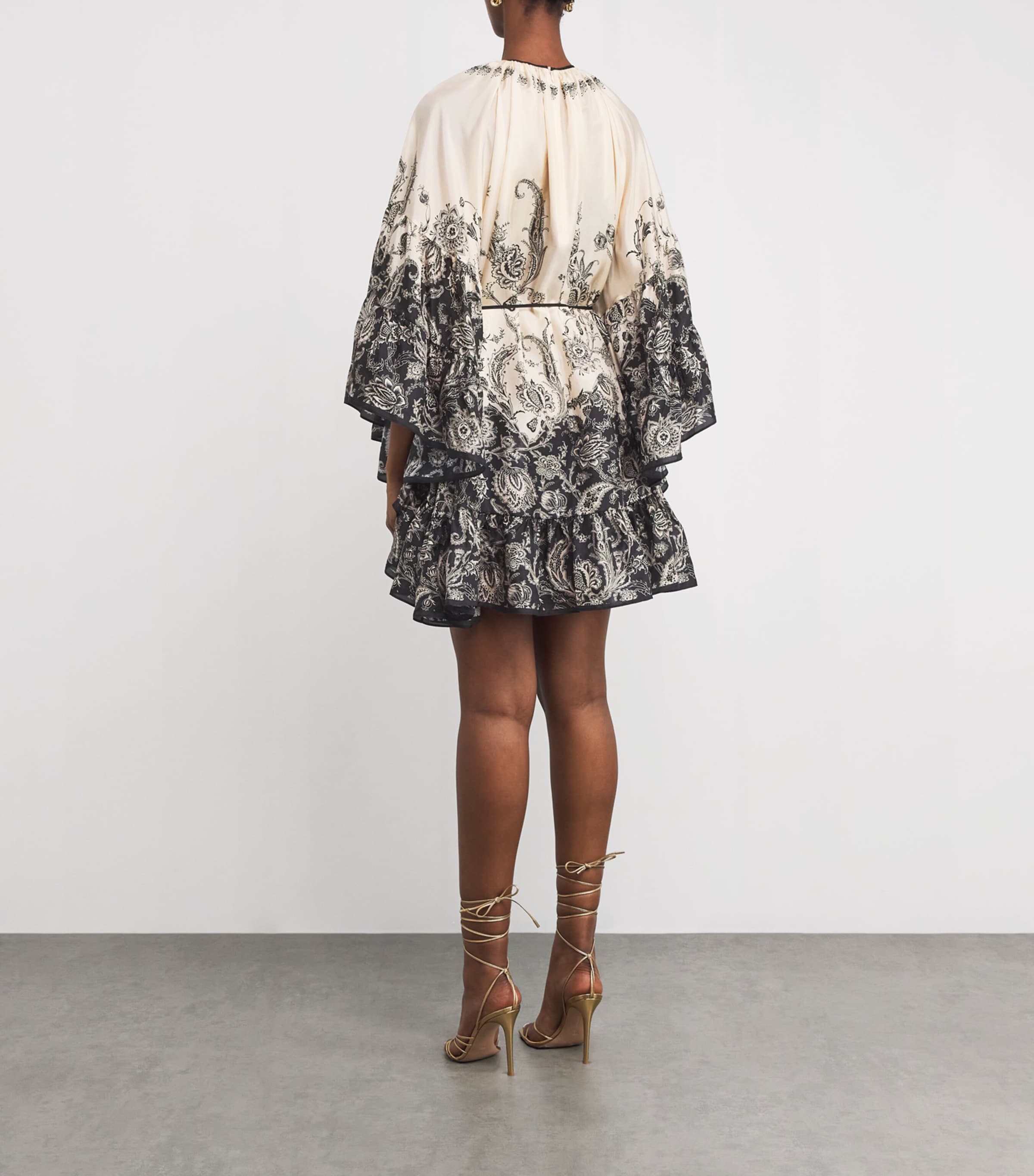 Silk Floral Rhiannon Mini Dress CRMBLKFLO CR/BLK/FLR Image 3