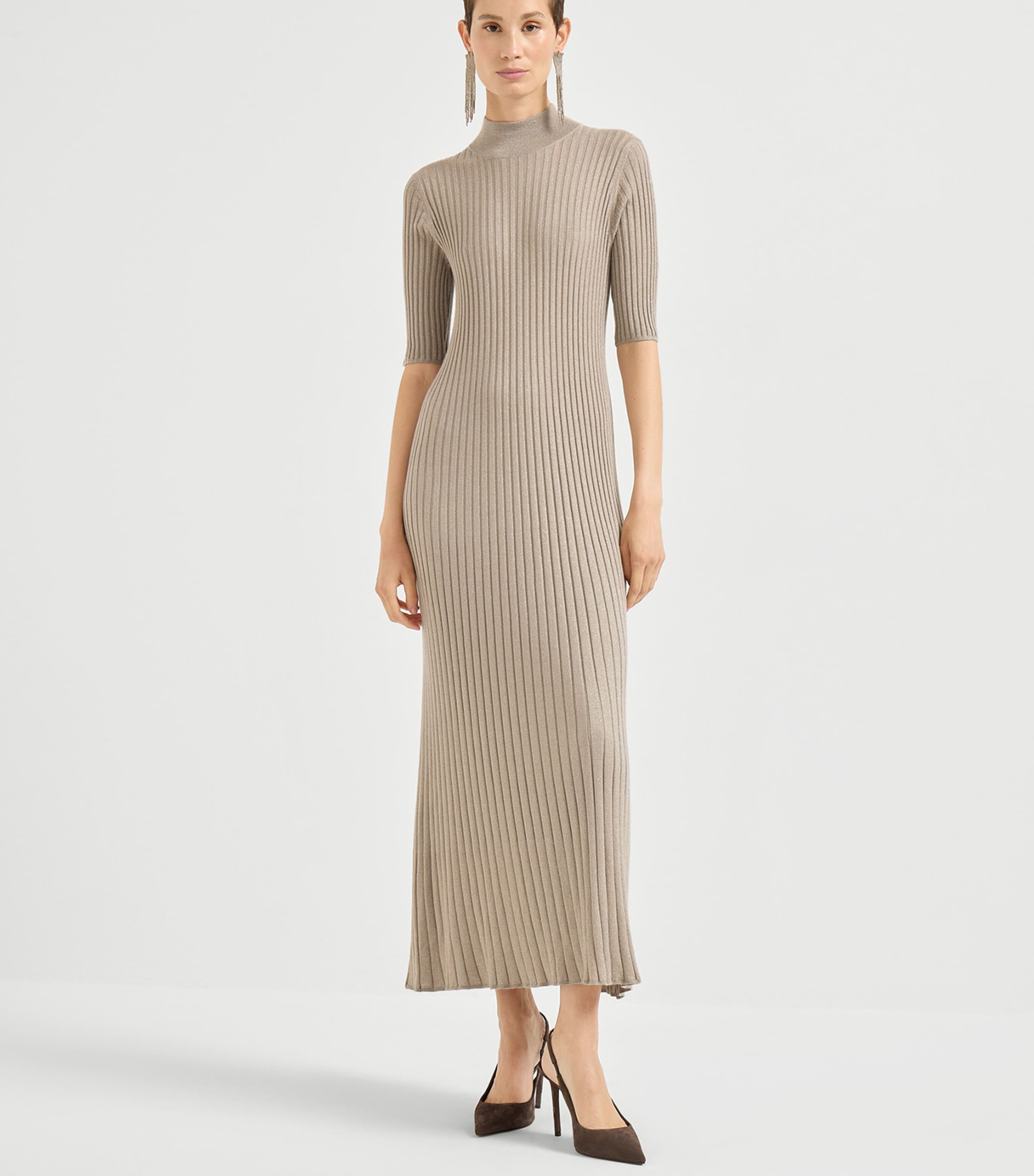 Cashmere-Blend Rib-Knit Maxi Dress C9729 Image 3