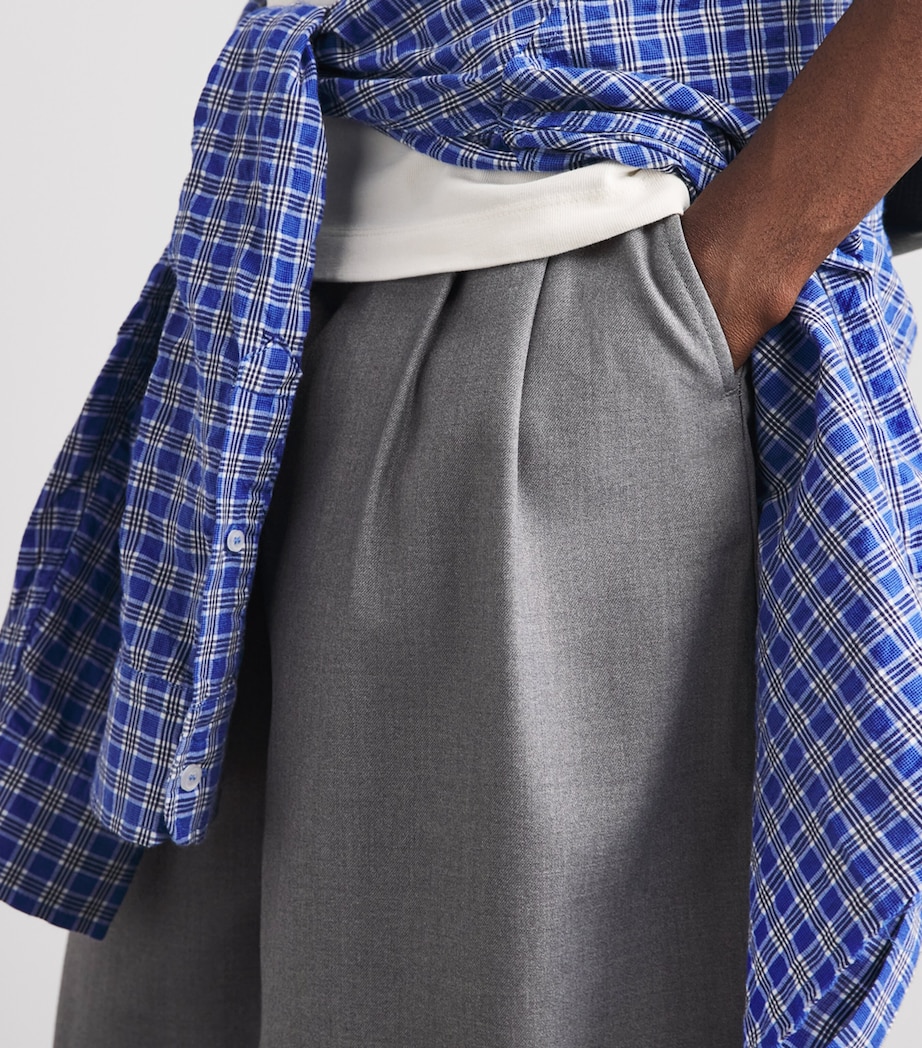 about:blank Mens Cotton Oversized Bermuda Shorts Light Grey Image 3