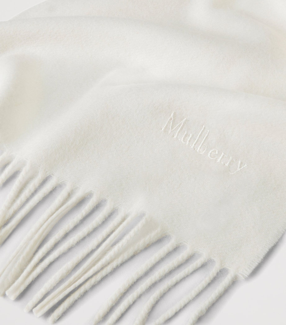 Mulberry Small Merino Wool Scarf Cream Image 3
