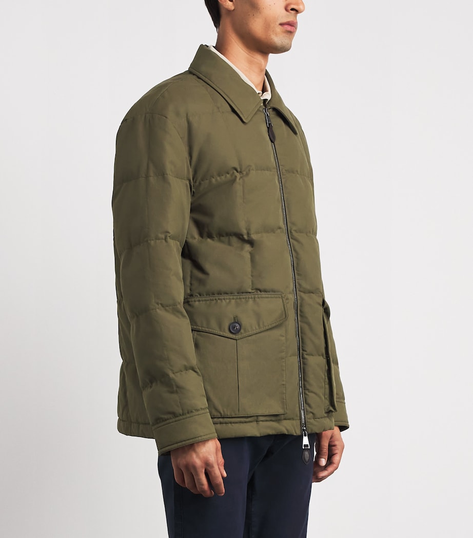 Purdey Mens Cotton-Blend Snowden Quilted Jacket Military Image 4